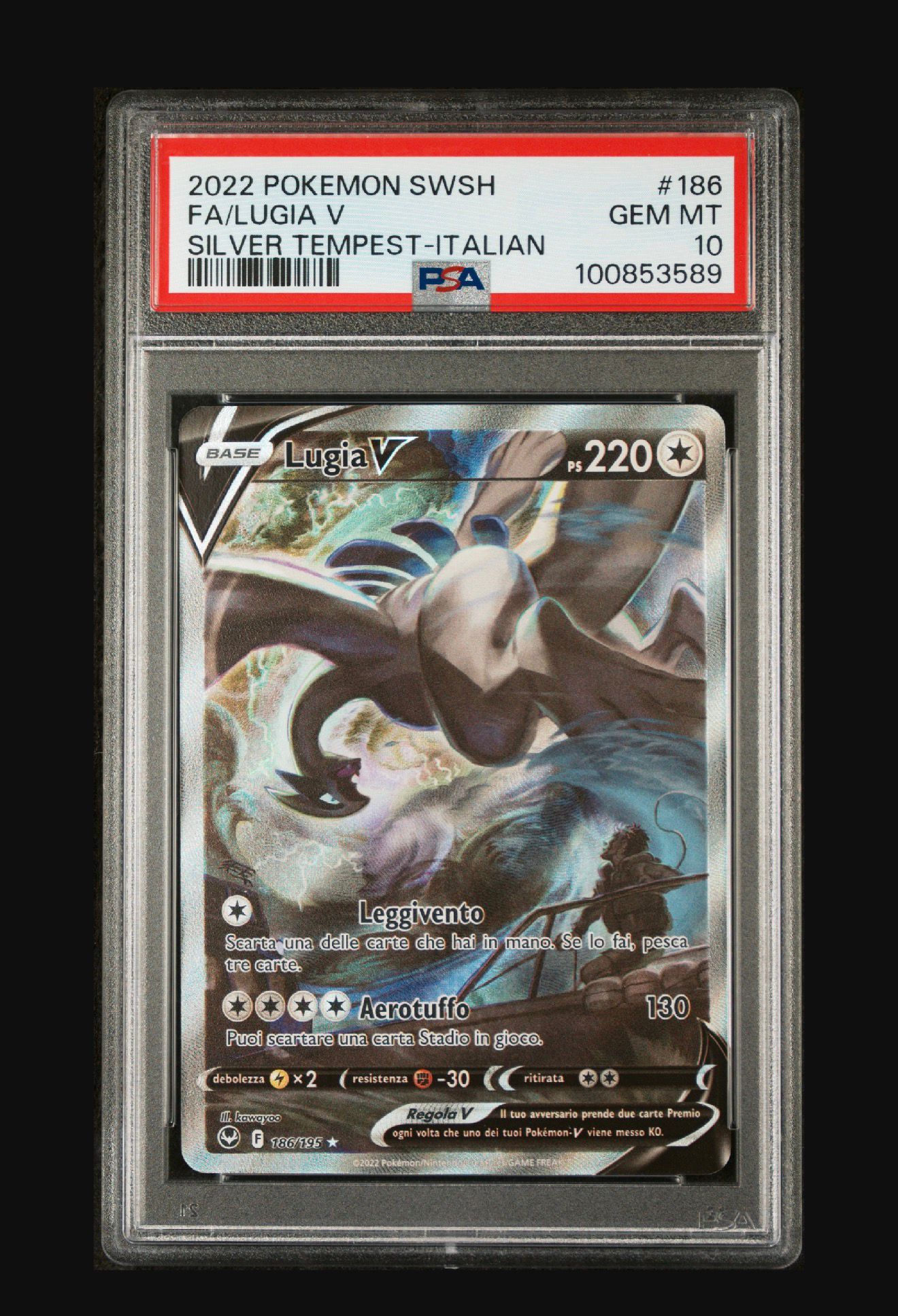 LUGIA V TEMPESTA ARGENTATA #186 PSA 10 (ITA)