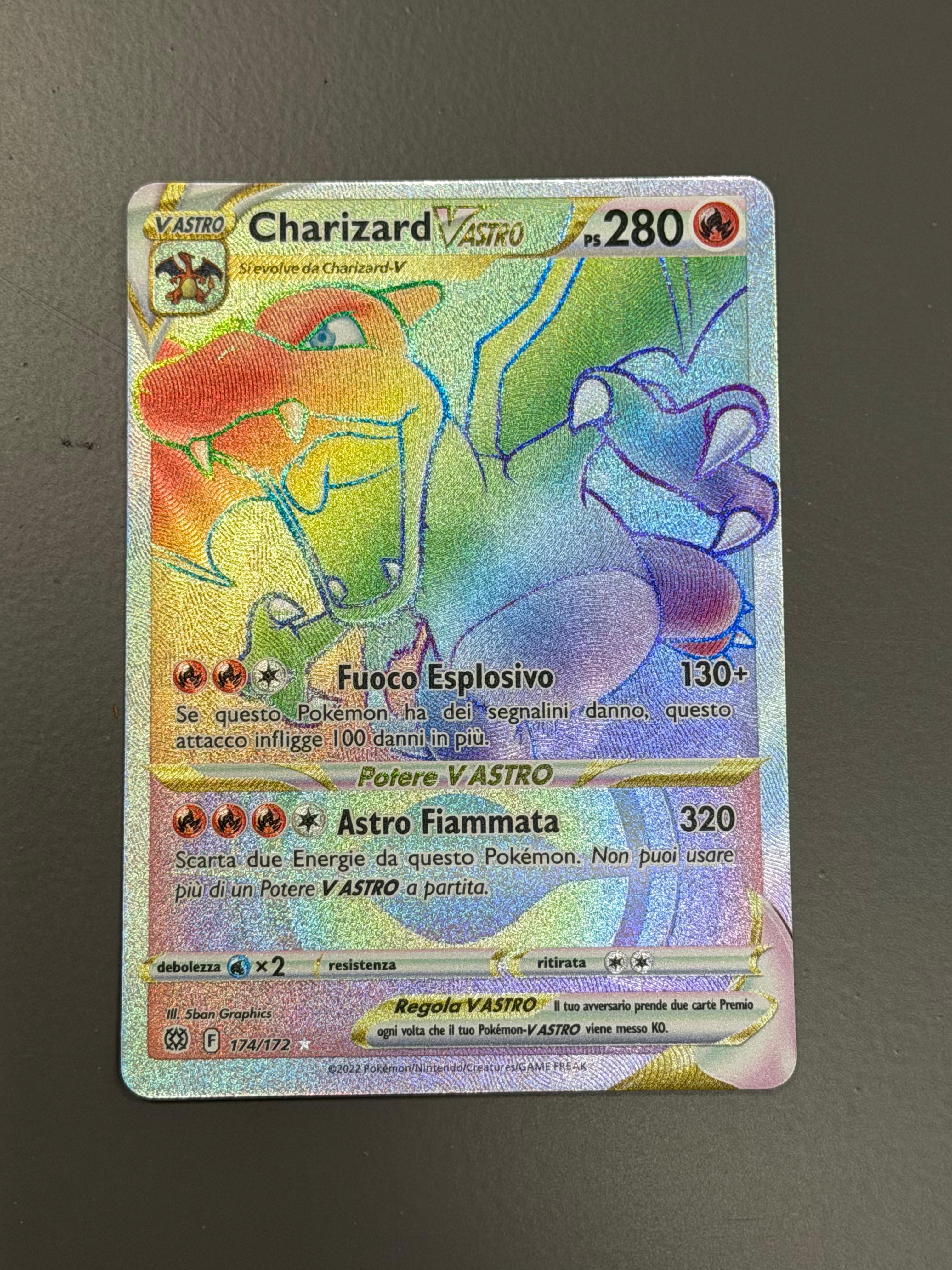 Carta Pokemon - Charizard Vastro 174/172 Hyper Arcobaleno - Astri Lucenti ITA