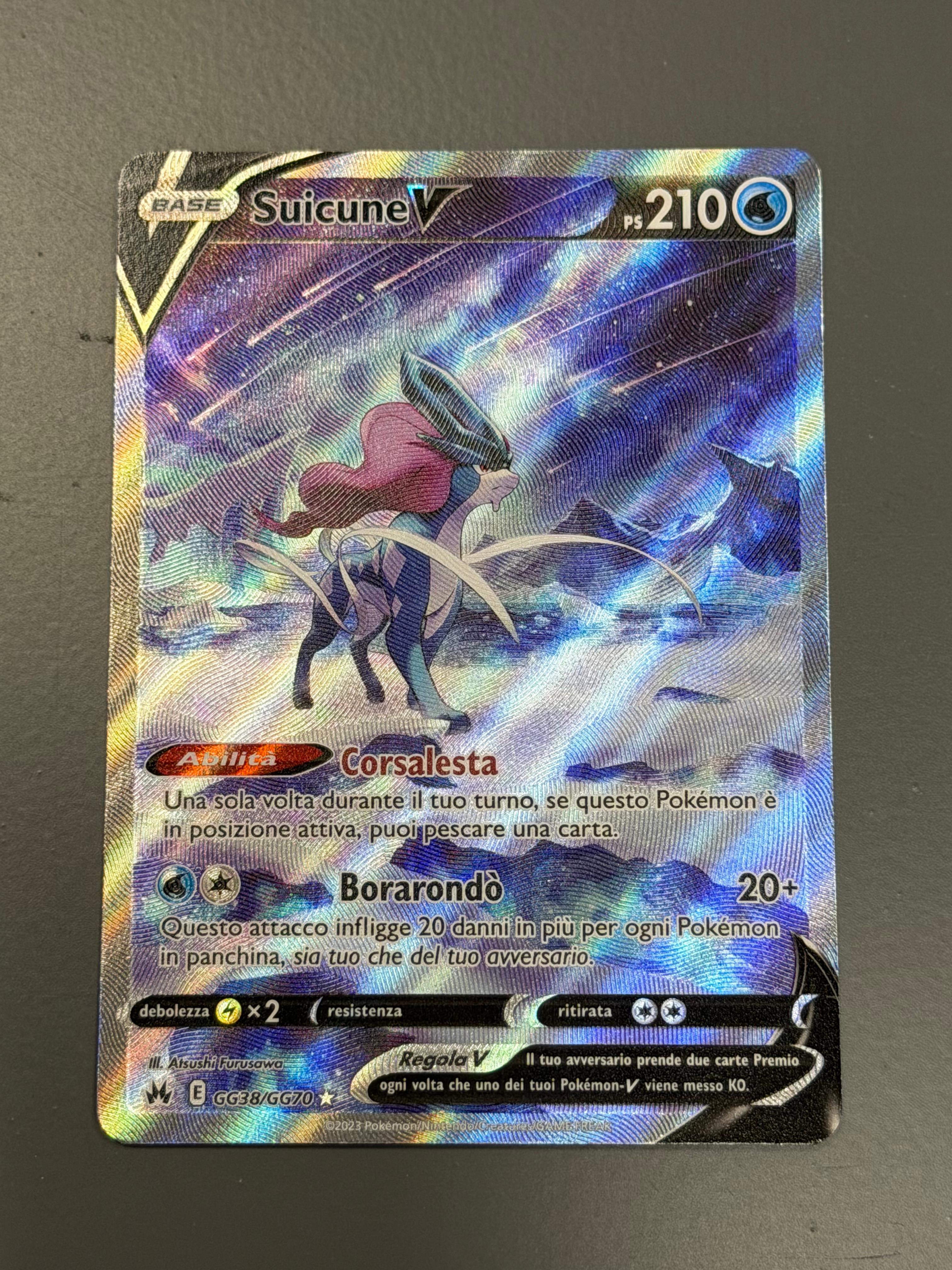 Pokemon  Suicune V Alternative Art GG38/GG70 Zenit Regale  NM  ITA near mint