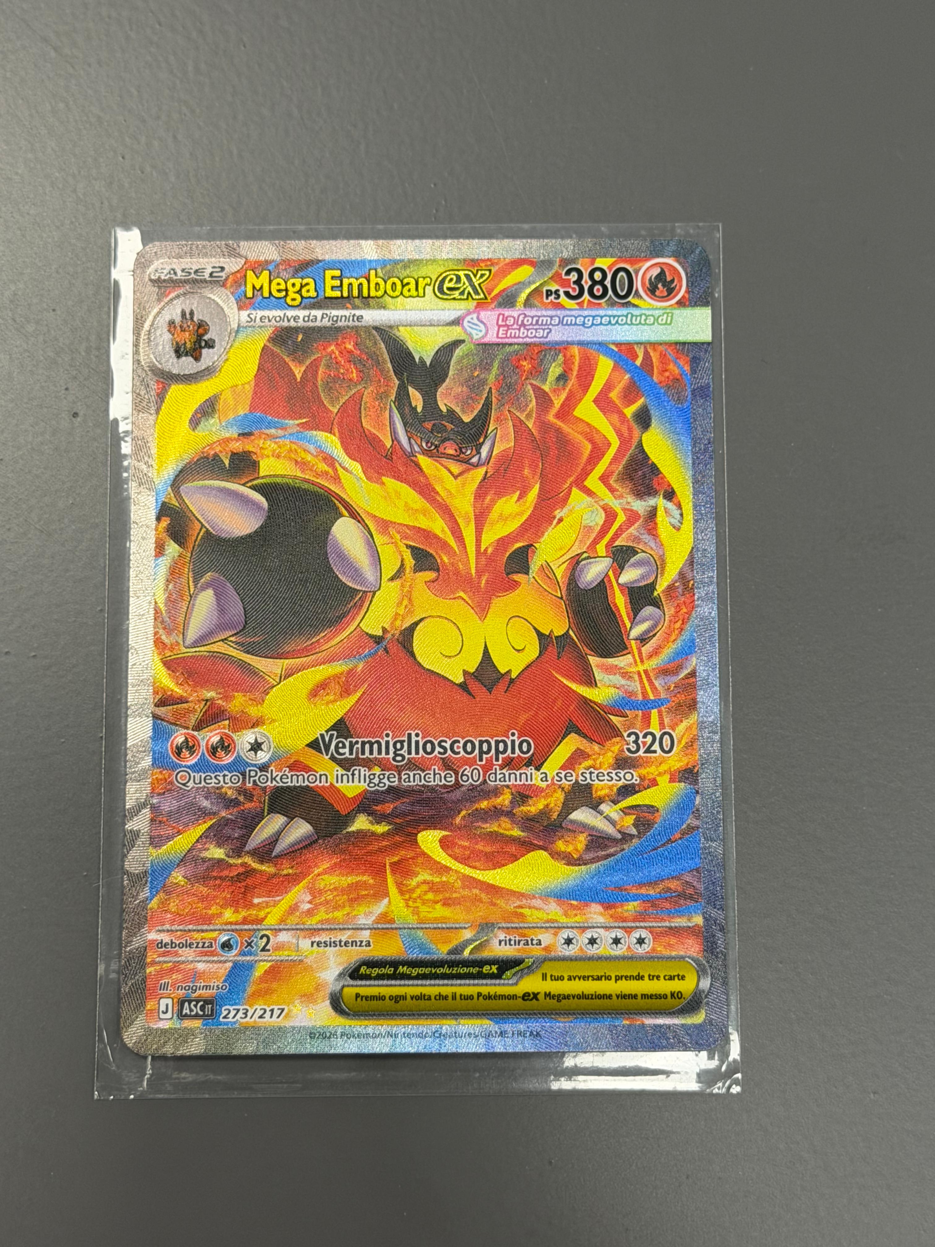 POKEMON - Mega Emboar Ex 273/217 - ASCESA EROICA - ITA Italiano NM