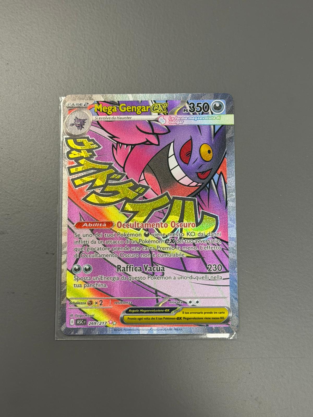 Carta pokemon Mega Gengar Ex set Ascesa Eroica ASC 269/217 Holo Near Mint ITA