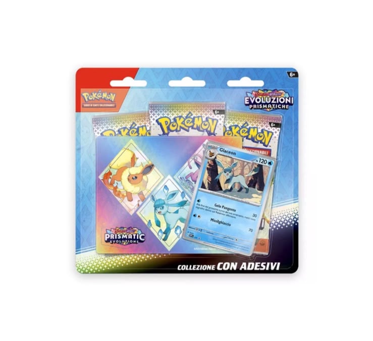 Collezione Evoluzioni Prismatiche con Adesivo Flareon, Glaceon e Espeon (ITA)