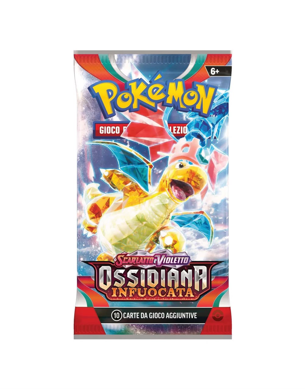 Bustina Scarlatto e Violetto - Ossidiana Infuocata - ITA - Artwork Casuale - 10 Carte POKEMON